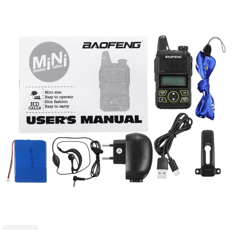 Портативная мини-рация Baofeng модная двухсторонняя рация с разъемом USB 20 каналов