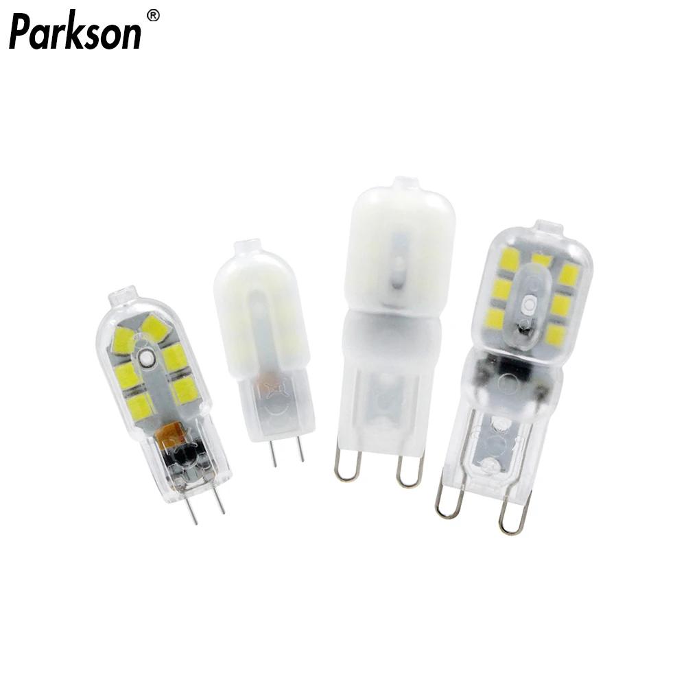 Мини светодиодная лампа G4 G9 DC 12V/AC 220V 2W SMD 2835 прозрачная/молочно белая люстра
