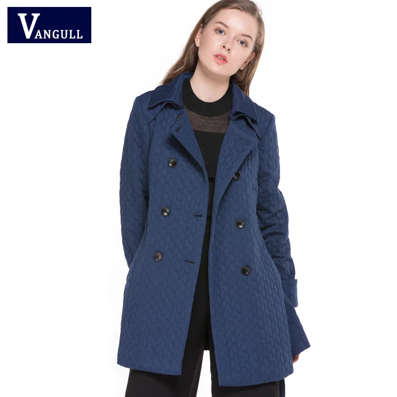 VANGULL/2017 Женская одежда однотонное повседневное новое пальто с длинными рукавами