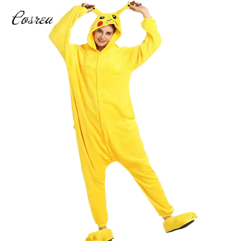 Талисман Pikachu костюм покемон ребенок Пикачу Onesie Pocket Monster Pikachu пижамы костюм для сна косплей для взрослых Покемон Пижама