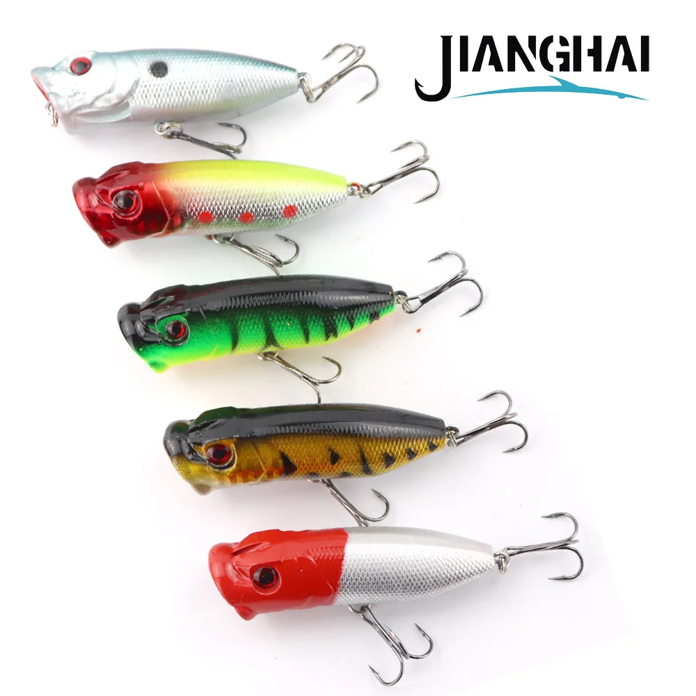 JangHai рыболовные приманки 65 мм 12 г Topwater Высокое качество Поппер приманка твердая