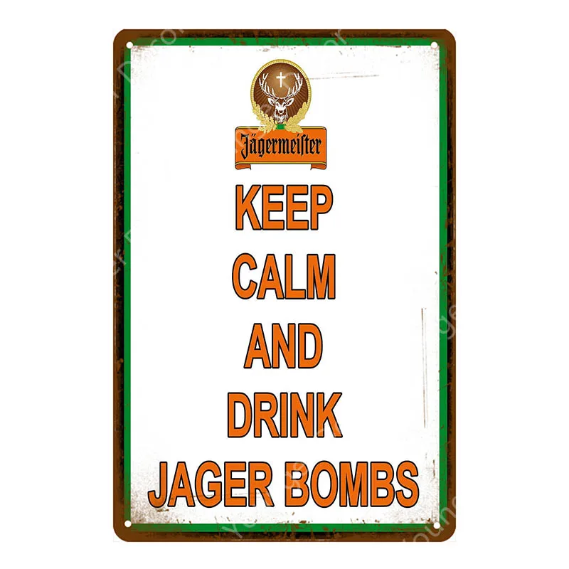 YD4137F Jagermeister голова оленя металлический плакат Jager бомбы винная тарелка винтажная Настенная Наклейка Паб Бар домашний декор напиток Пиво Виски жестяные знаки - Цвет: YD4137F