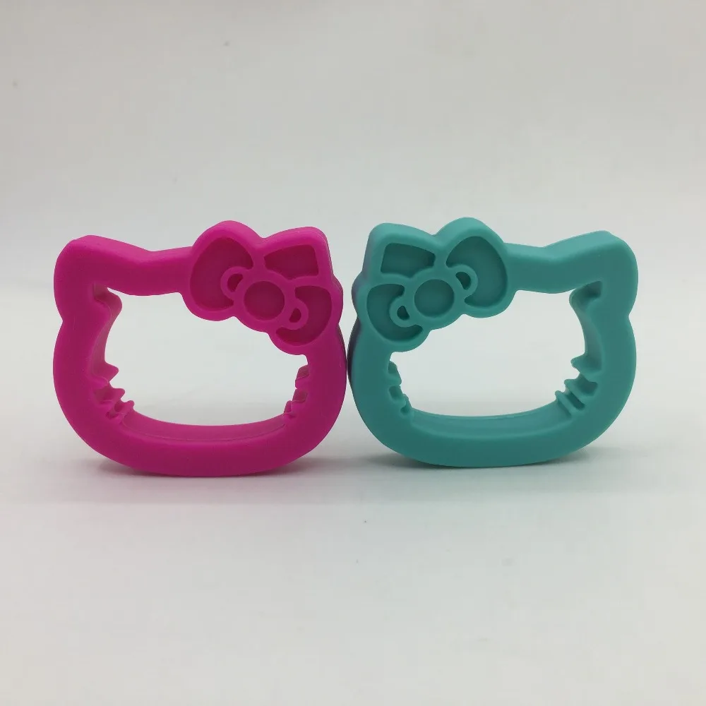 50 мм силиконовый Прорезыватель Большой hello kitty подвесной Прорезыватель для зубов-Chewable, BPA-free, пищевой мини Силиконовый Прорезыватель