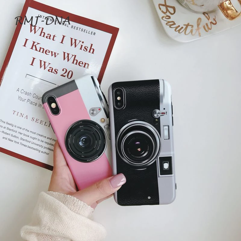 Модные 3D мультфильм Камера Телефон чехол для iphone 7 мода объектив шар стент X 6 6s 8