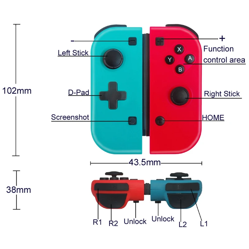 WUIYBN Bluetooth геймпад джойкон контроллер беспроводной для nintendo переключатель