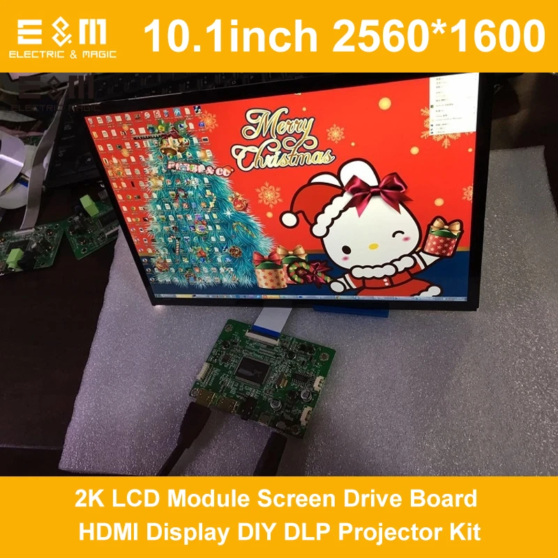 10.1 inch 2560*1600 WQXGA 2K DLP Projector Monitor LCD Module Screen Drive Board HDMI Display DIY Kit SLA Light Cure 3D Printer