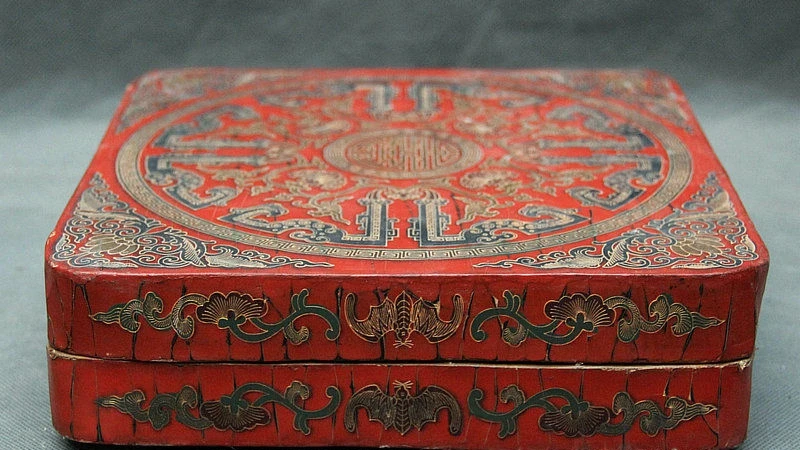 9 &quotКитайская благородная Лаковая посуда дерево Цянь длинный квадратный летучая