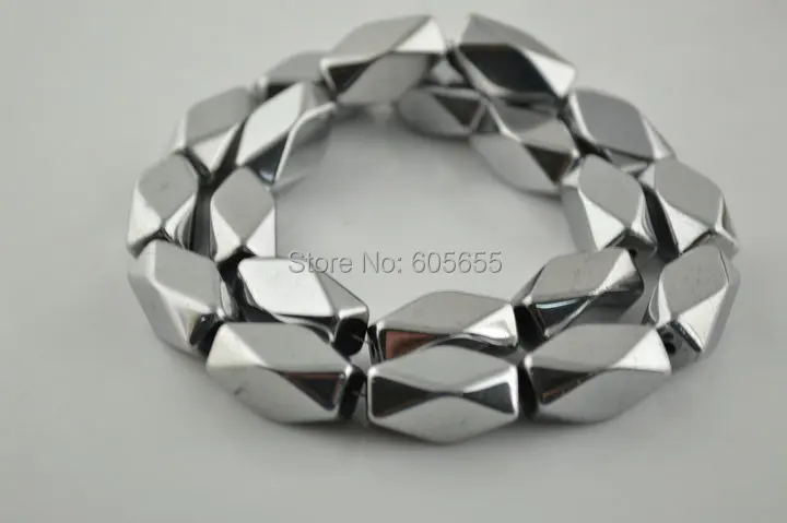 

10x20mm Silver color Hematite Square Rectangle Stone Loose Beads 5 strands per lot Free Shipping