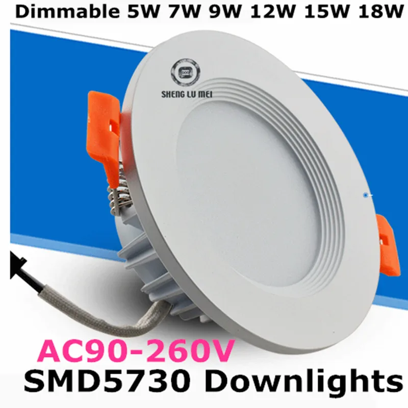 AC90 260V светодио дный Dimmable светодиодный светильник точечные светильники