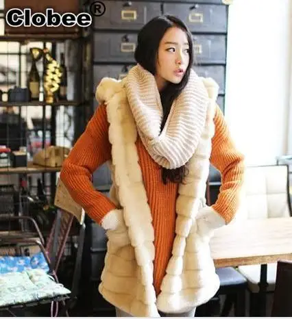 Женский Длинный жилет с капюшоном YR76 черная и белая верхняя одежда большого