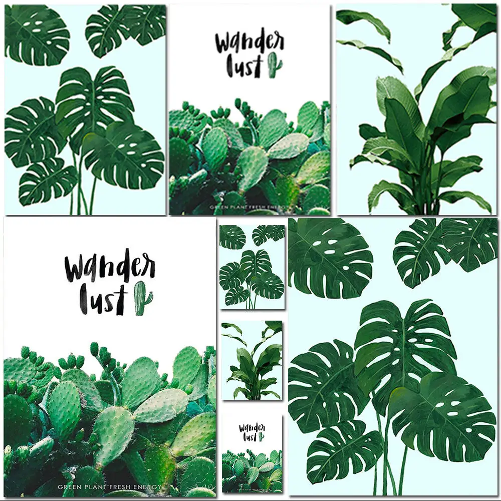 Скандинавский сад Кактус без рамки картина висячая Современные украшения для