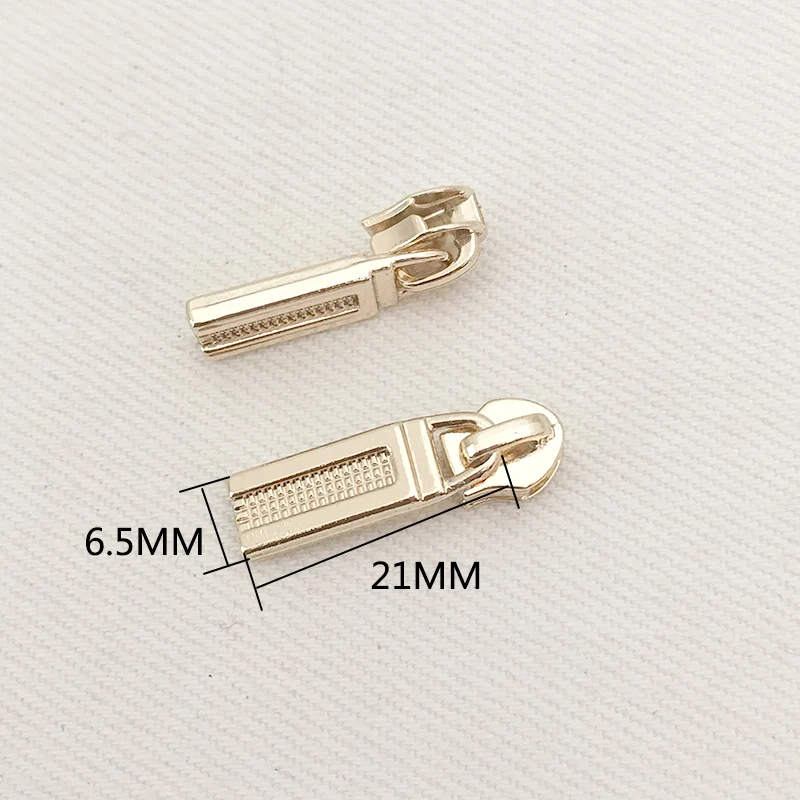 L-7x21mm 10 шт. Lightgold металлические ползунки для молнии для 3# нейлоновые молнии куртки одежда молнии головы молния Ремонтный комплект DIY сумка Аксессуары - Цвет: L-7x21mm
