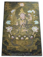 36 inch china tibet embroidery silk fengshui white tara buddha statue tangka thangka paintings mural