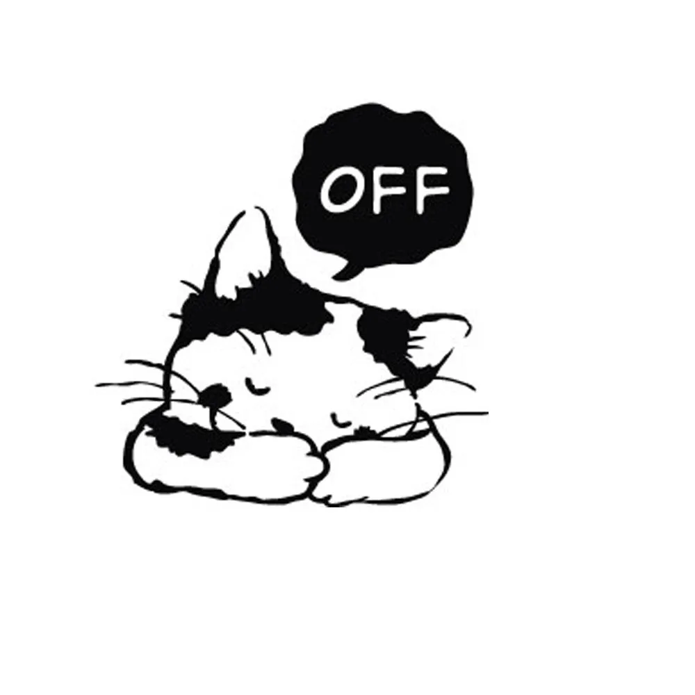 Наклейки переключатели для сна с изображением кота наклейки черного