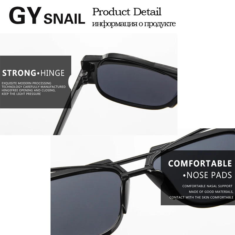 GYsnail Новые квадратные солнцезащитные очки для мужчин и женщин винтажные