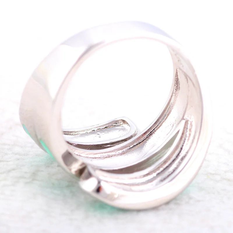 Rolilason великолепные Кольца для Для женщин зеленый огненный опал высокое качество