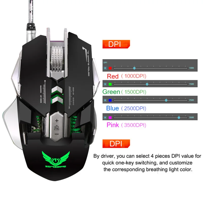 G9 Gaming Mouse Wired USB DPI Adjustable Macro Programmable Mouse Gamer Optical Professional RGB Mause Game Mice For PC Computer images - 6