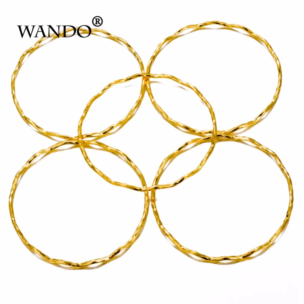 Wando 5 шт./лот золотые браслеты для женщин эфиопские свадебные круглые Арабские
