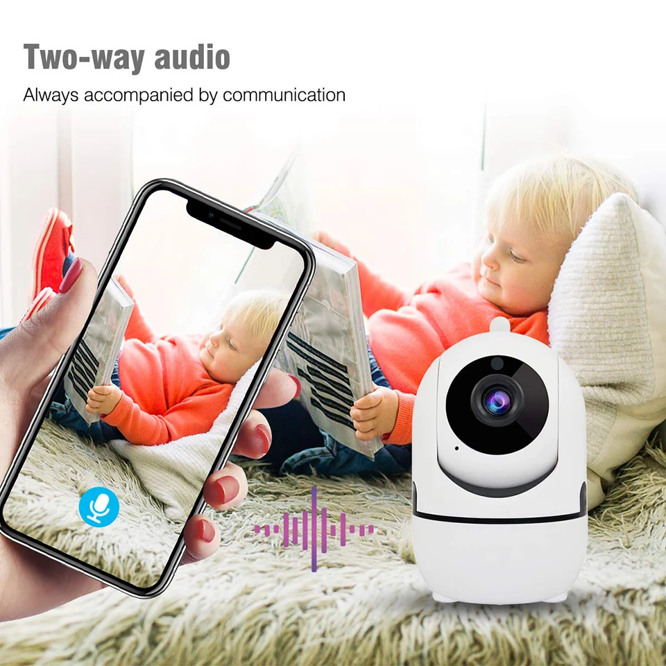 Беспроводная ip-камера 1080 P, облачная, Wi-Fi, смарт-камера с автоматическим отслеживанием, для человека, дома, видеонаблюдения, сеть видеонаблюдения, вращающаяся на 360 градусов, Wifi камера