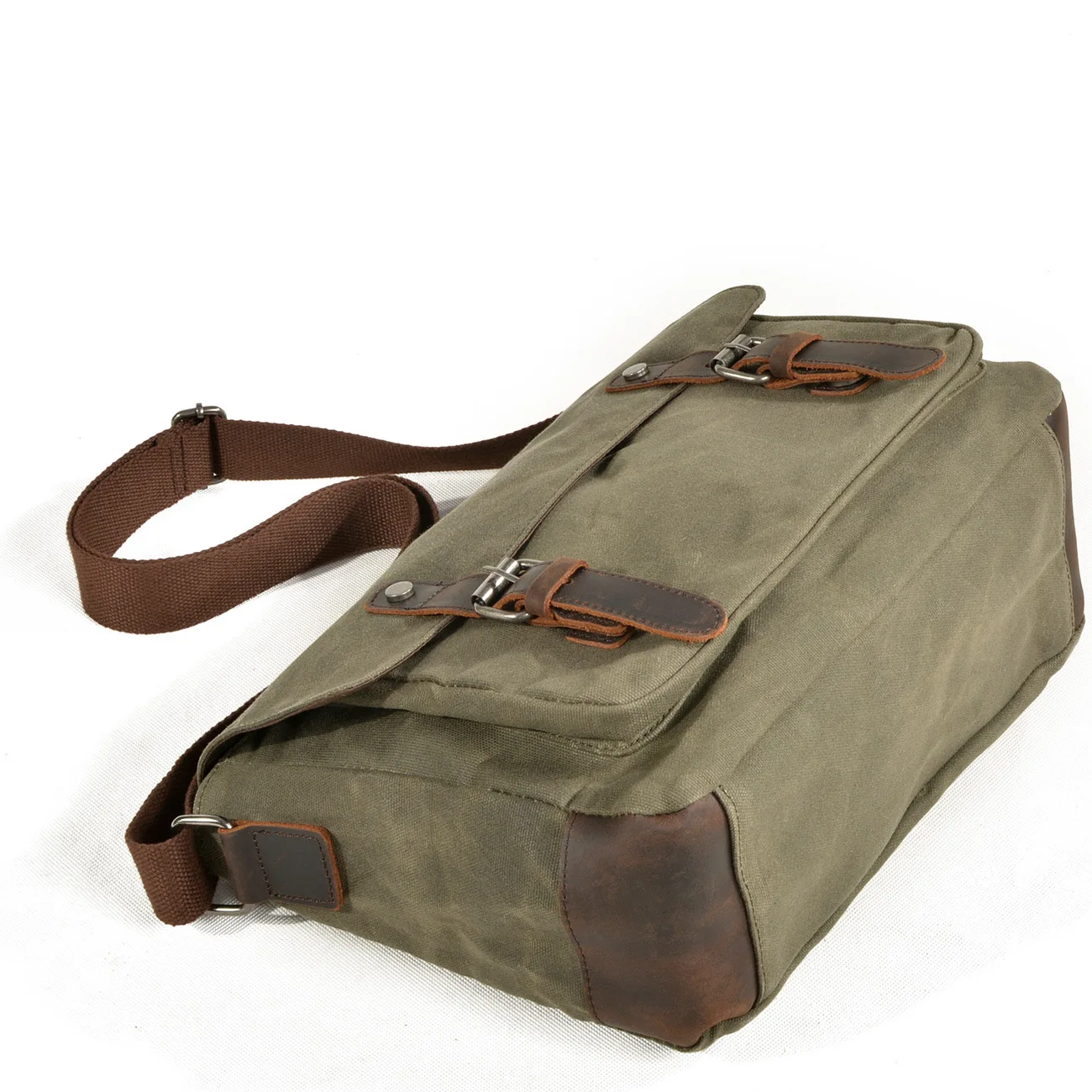 Vintage Men Waterproof Wax Canvas Crossbody Messenger Bags Retro Shoulder Male School Travel with Leather Belt | Багаж и сумки