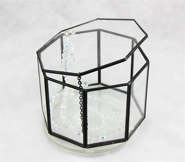 

Octahedral Glass Box and Jewelry Case, Handmade Crafts Gift of Creative Jewelry Glass Container for Jewelry Packaging & Storage