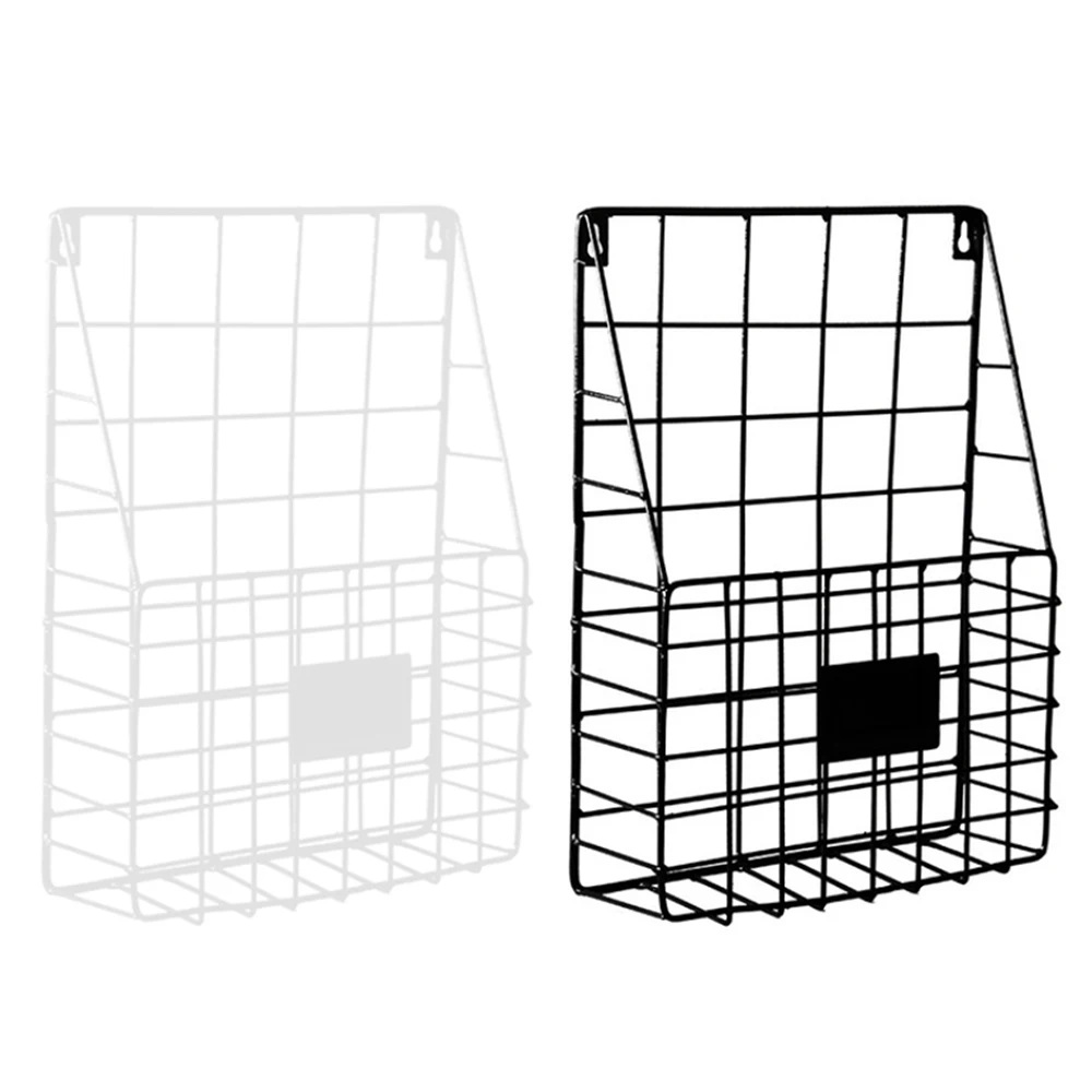 Simple Iron Wall Mounted Hanging Rack Iron Storage Basket Magazine Storage Box Wall Hanging Newspaper Racks Versatile Baskets