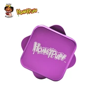 honeypuff aluminum 45mm 2 layers square shape herb grinder spice tobacco crusher hand crank smoking accessories