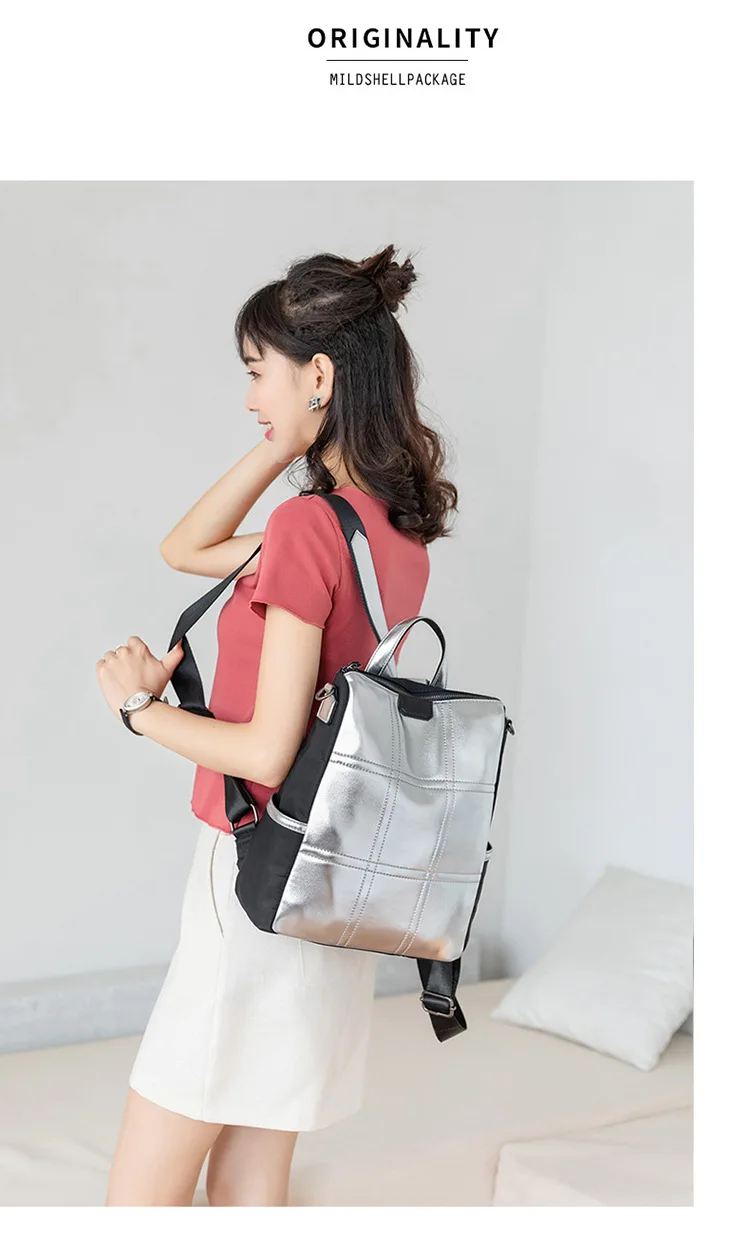 POMELOS Backpack Women Fashion School Backpack Travel New Arrival High Quality PU and Oxford Rucksack Women Luxury Backpack
