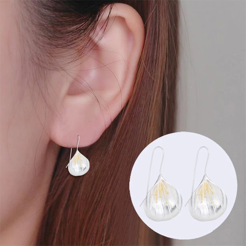 Jisensp модная индивидуальность Bijoux элегантные большие цветочные серьги пирсинг