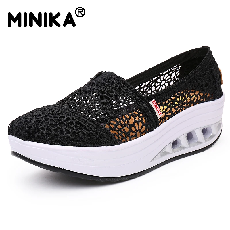 Minika/Летняя женская обувь на плоской платформе Женская Удобная дышащая подошве