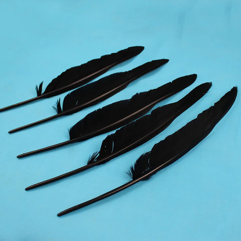 

black goose feathers 50pcs 25-30cm Turkey Jewelry Findings Festival Wedding performance Craft Feather Free Shipping