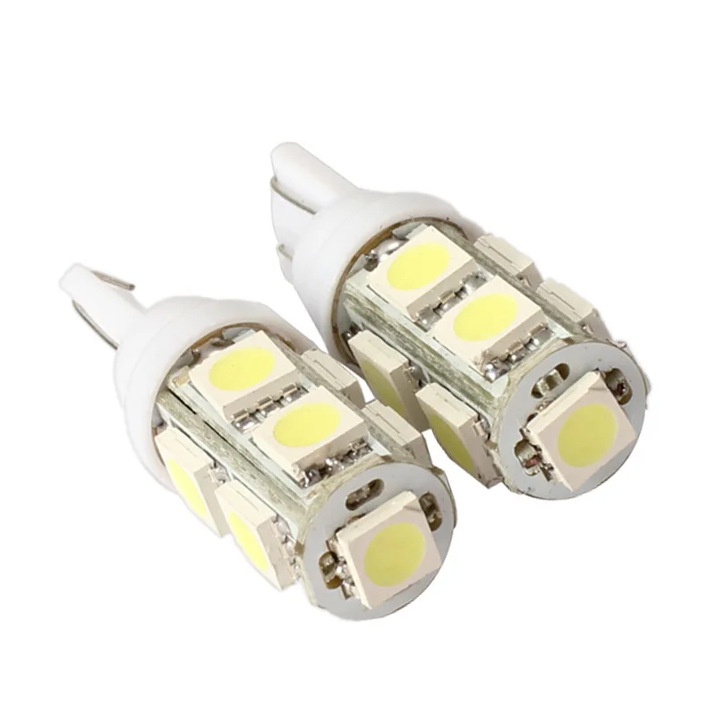 2 шт. 194 168 W5W 9SMD 5050 LED белый свет автомобильная лампа заднего фонаря яркий