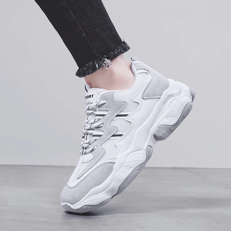 

Women Platform Shoes Flats Woman 2019 New Designer Breathable Sneakers Trainers Ladies Zapatillas Mujer Deportiva Buty Damskie