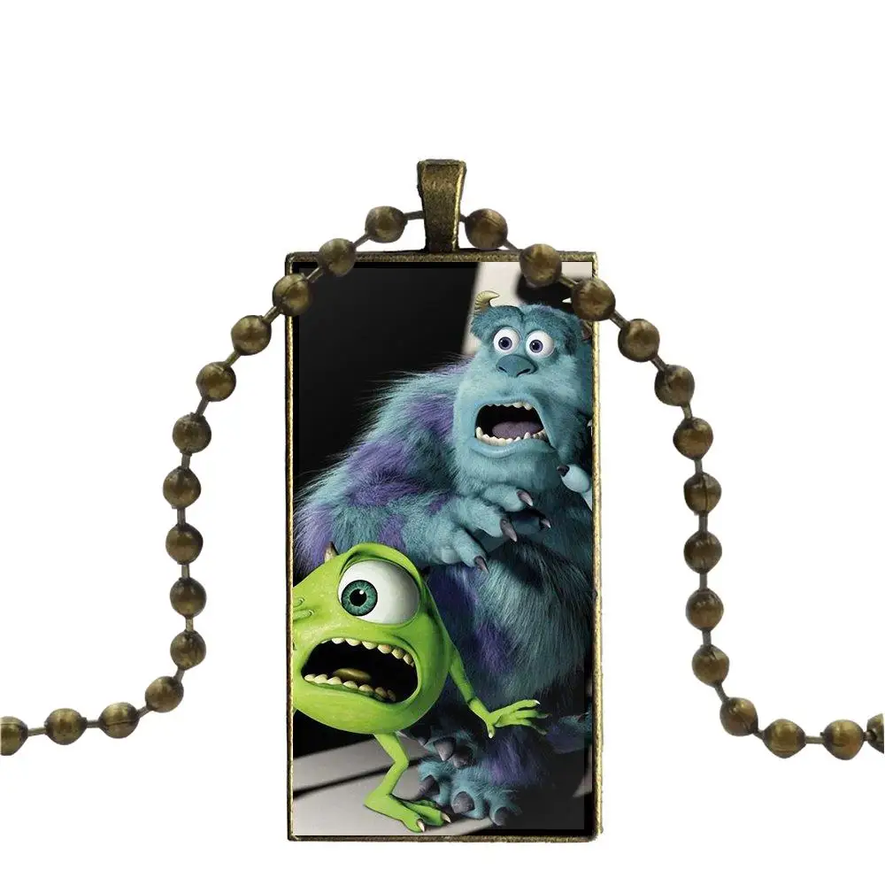 Ожерелье ручной работы для девочек Monsters Inc Sully & Mike Wazowski модная Длинная цепочка с