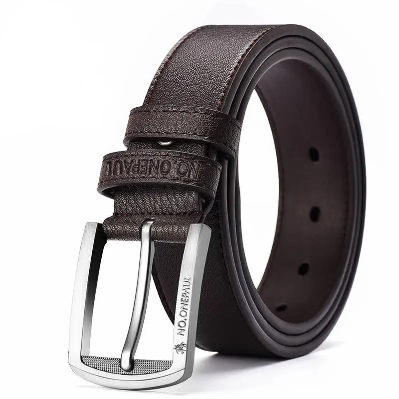 Z111 Coffee 3.3CM NO. ONEPAUL, коровья кожа, натуральная кожа, роскошный ремень, мужские ремни, новая мода, Классическая, винтажная Пряжка, мужской, высокое качество - Цвет: Z111 Coffee 3.3CM