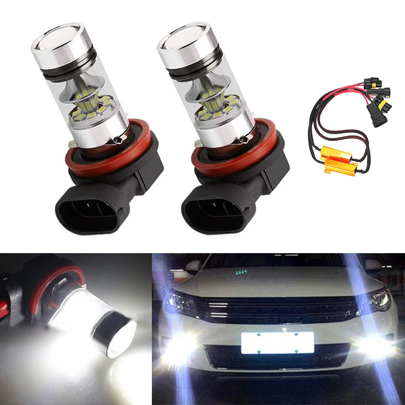 2x светодиодные 9006 HB4 освещение 3030 SMD вождения автомобиля противотуманных фар лампа без ошибок для Volkswagen Golf 6 MK6 Scirocco T5 транспортер