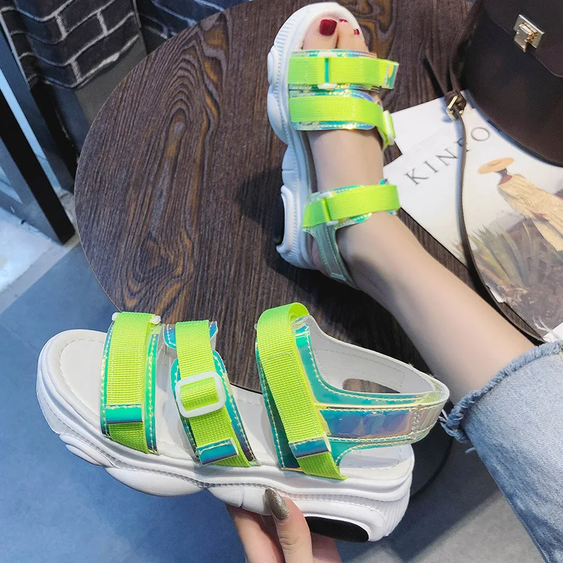 Спортивные женские сандалии на платформе 5 см Женская повседневная обувь Дышащие