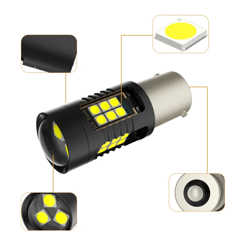 1 шт. Автомобильные фары 1156 LED P21W BA15S PY21W BAU15S 27SMD 3030 1157 BAY15D T20 7440 W21W 7443 W21/5 W