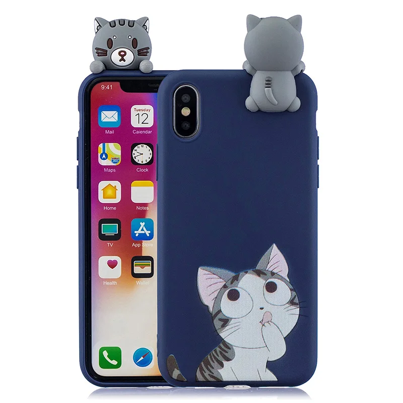 3D милый мультипликация силиконовый чехол айфона айон афон айфон Iphone XS MAX чехлы