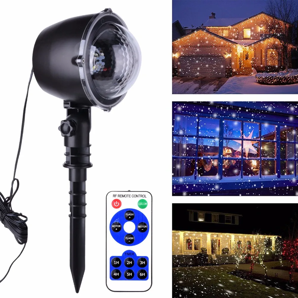 

СВЕТОДИОДНЫЙ 3D вращающийся проектор, уличный Рождественский светильник с дистанционным управлением, точесветильник светильник с вращающи...