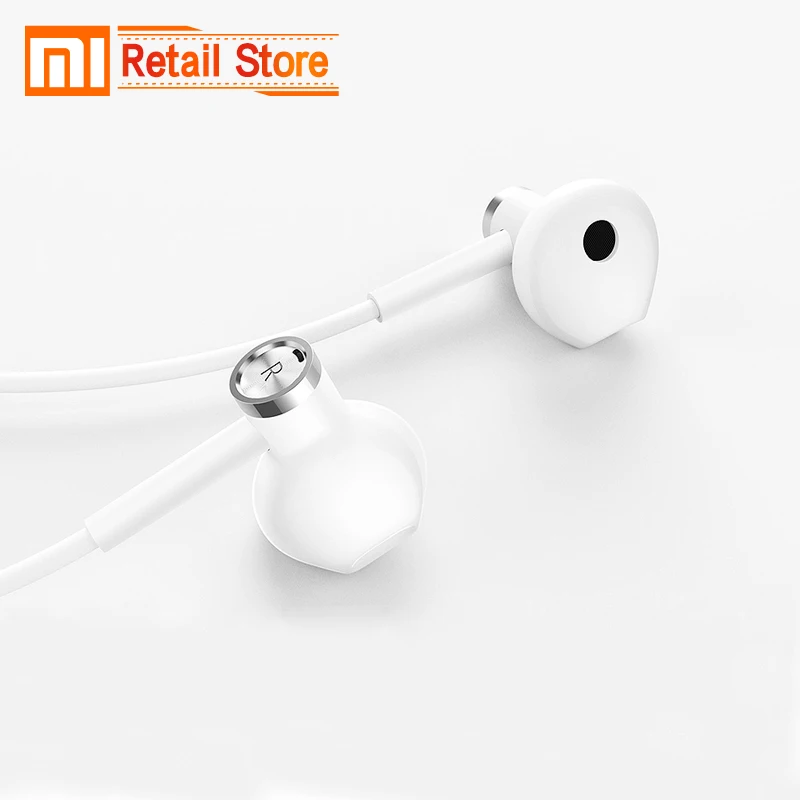 Оригинальные наушники Xiaomi с двойным драйвером микрофоном прочные проводное