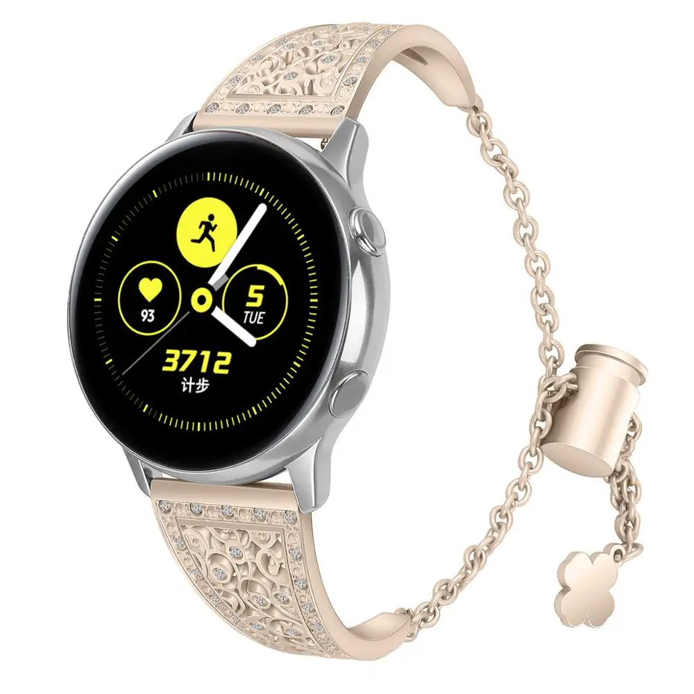 Ремешок для часов Samsung Galaxy Watch Active 2 1 браслет из нержавеющей стали цвета розового