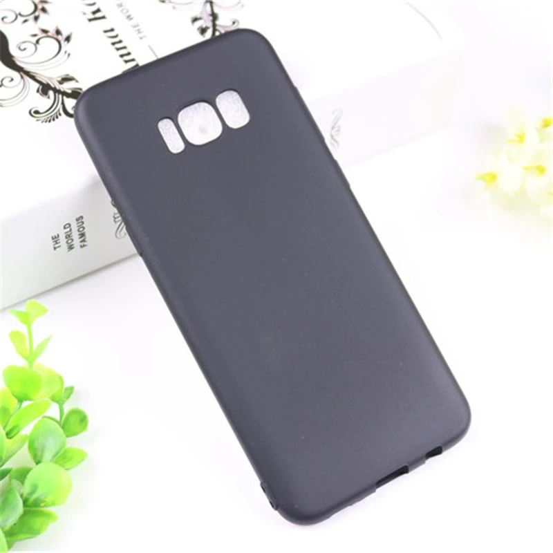 Чехол для телефона samsung Galaxy S9 плюс силиконовый защитный черный задняя крышка