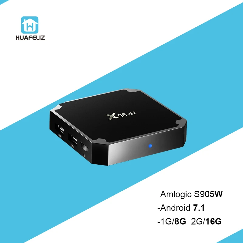 X96mini Смарт ТВ приставка Android 7,1 ТВ приставка Amlogic S905W четырехъядерный медиаплеер Wifi 2,4 GHz 4K 2GB 16GB 1GB8GB X96 мини приставка