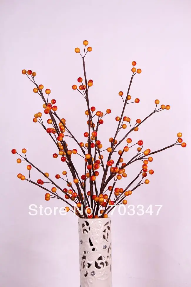 Новое поступление! (120 шт./лот) искусственные ягоды спрей красные оранжевые