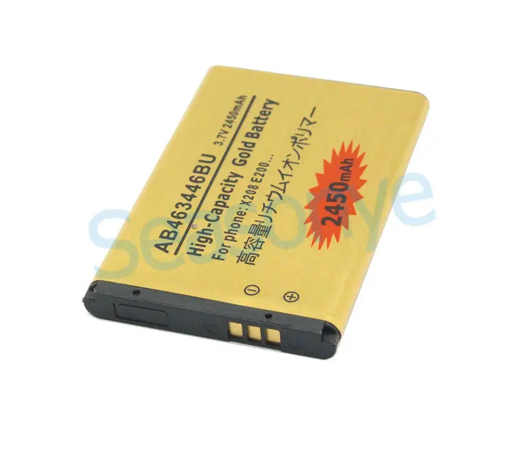 10 шт./лот 2450 мАч AB463446BU Золотая сменная батарея для Samsung SGH E251 E258 E350 E428 E500 E900 E908 M620 C512