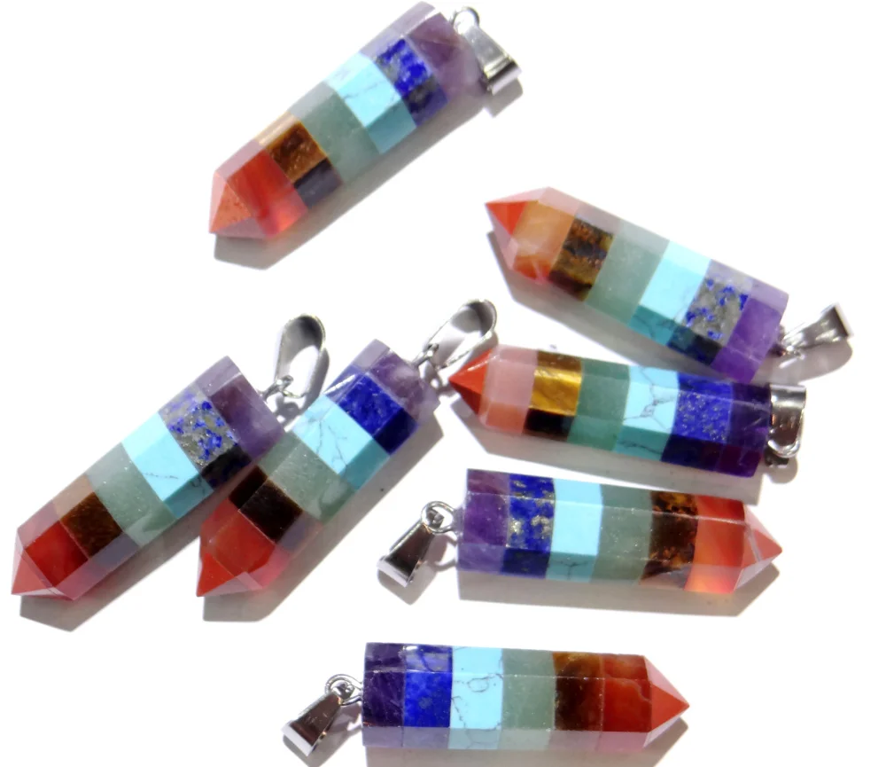 Оптовая продажа радужных 7 Чакр многослойных фиолетовых кристаллов Лапис