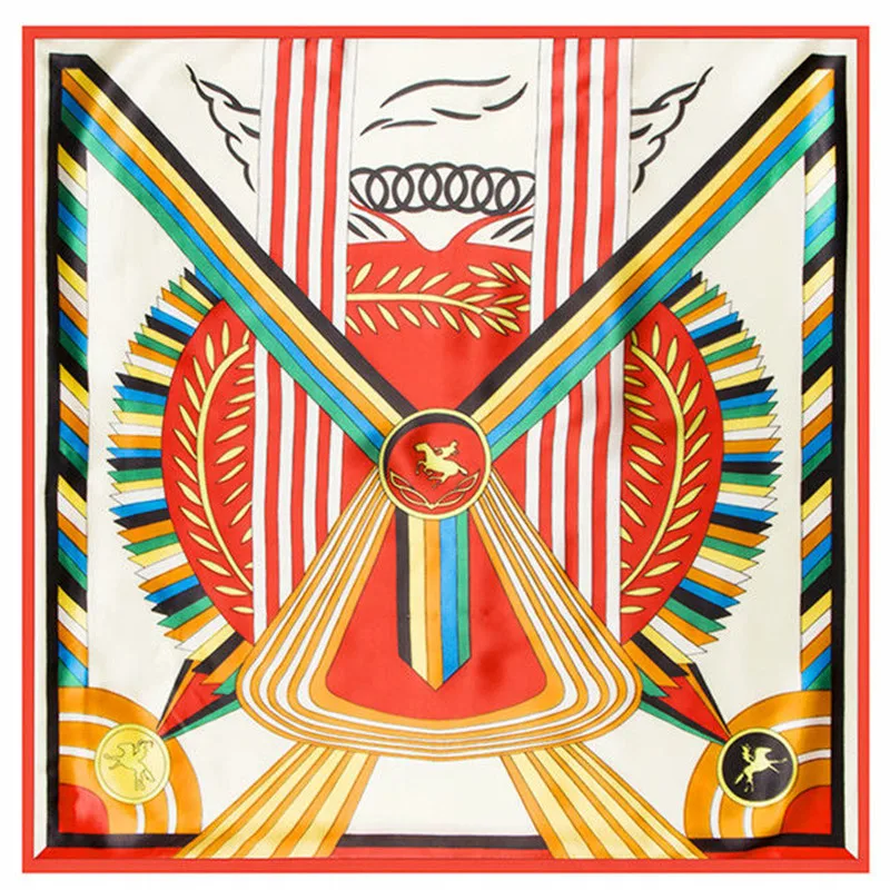 Msicory шарф 60*60 см корейской моды Имитационные Шелковый красочный пончо и Накидки