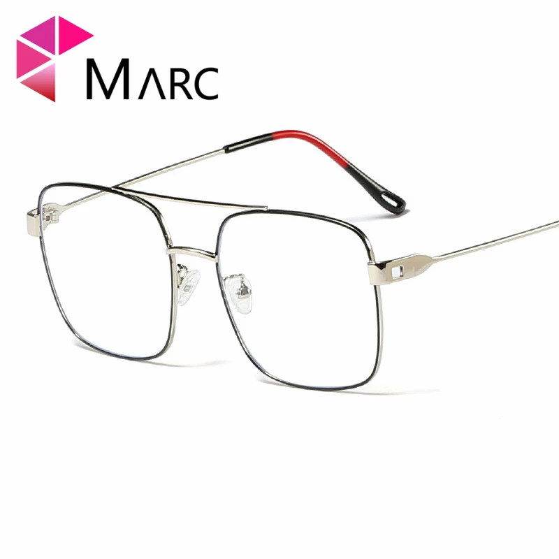 

MARC Vintage Gold Metal Frame Eyeglasses Mens Womens Sun glasses Retro Square Optical Lens Eyewear Nerd Clear Lens Glasses