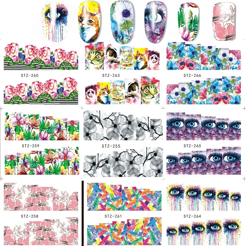 1 лист цветок/кружево/ожерелье ногтей переводные наклейки воды красота Полный